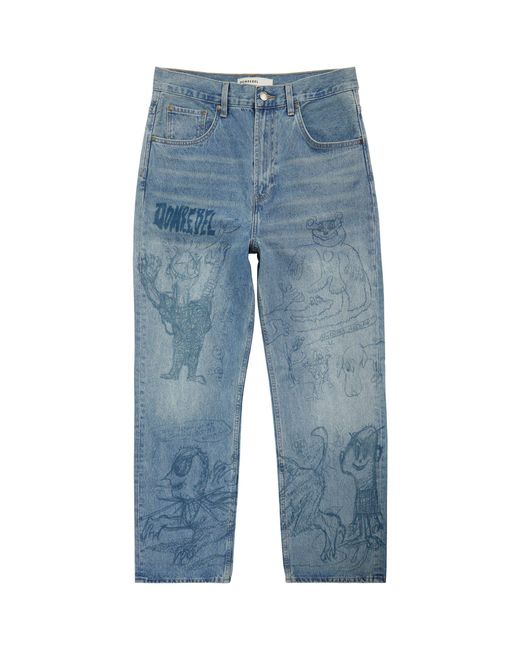 DOMREBEL Blue Homework Straight-leg Jeans for men