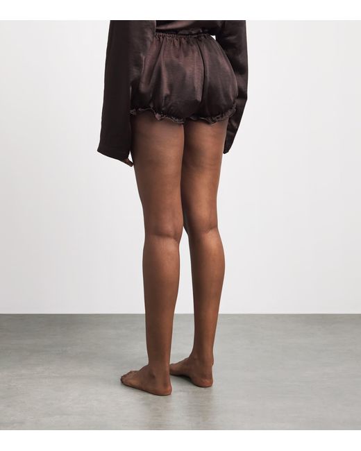 Skims Brown Satin Bloomer Shorts