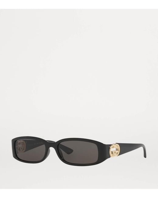 Gucci Gray Slim Rectangular Sunglasses