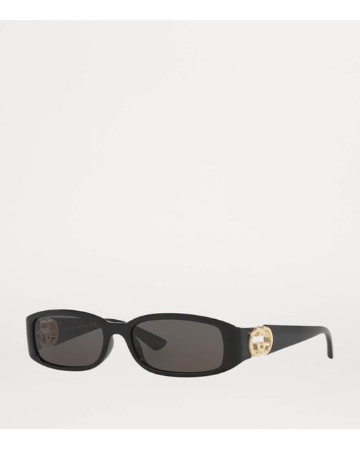 Gucci Gray Slim Rectangular Sunglasses