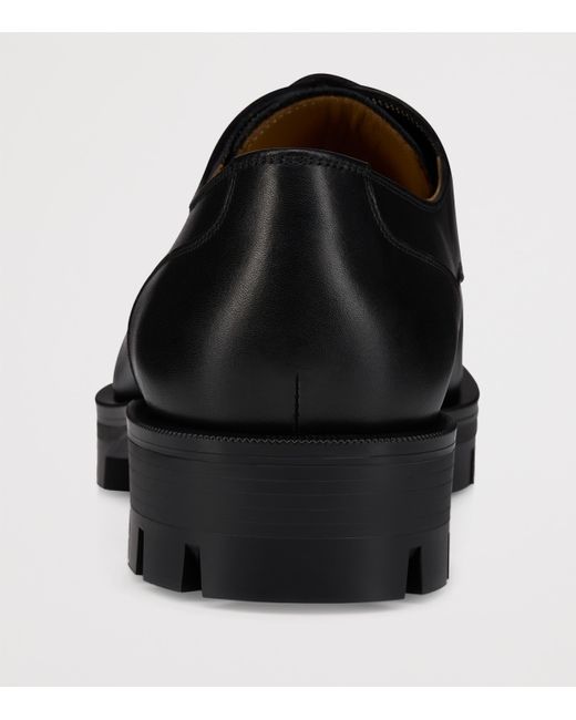 Christian Louboutin Black Davisol Lion Leather Derby Shoes for men