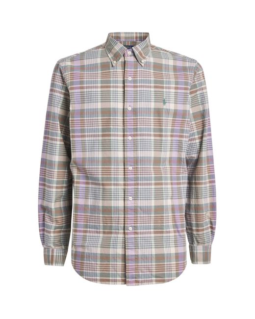 Polo Ralph Lauren Gray Cotton Madras Oxford Shirt for men