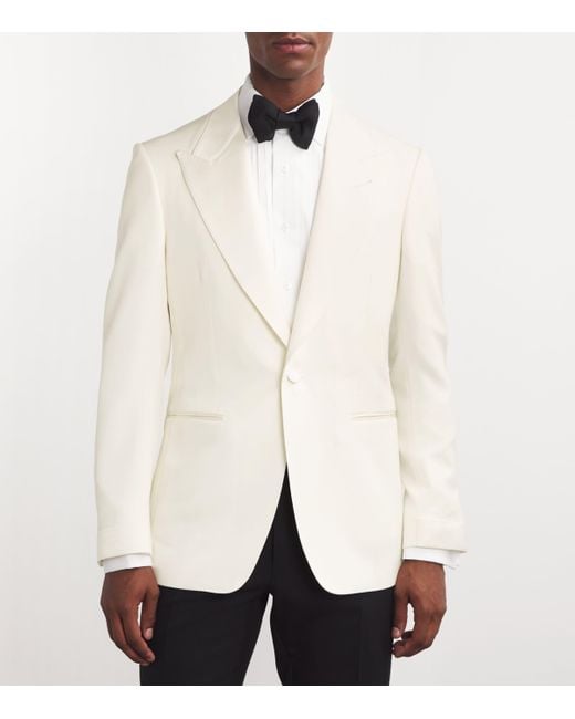 Tom Ford White Wool-Mohair Tuxedo Jacket for men