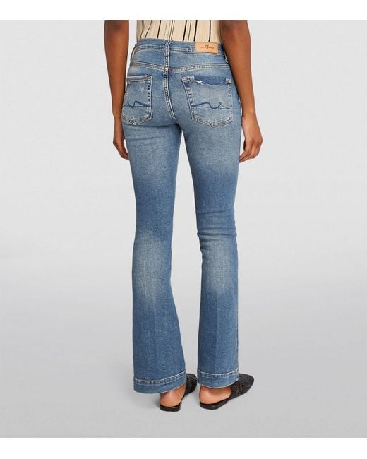 7 For All Mankind Blue Tailorless Bootcut Jeans