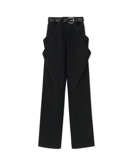 Loewe Black Cotton Draped Trousers