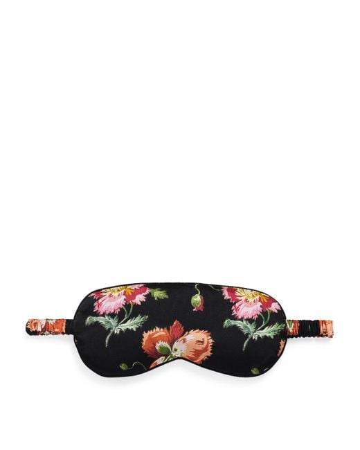 Harrods Black Silk Floral Sleep Mask