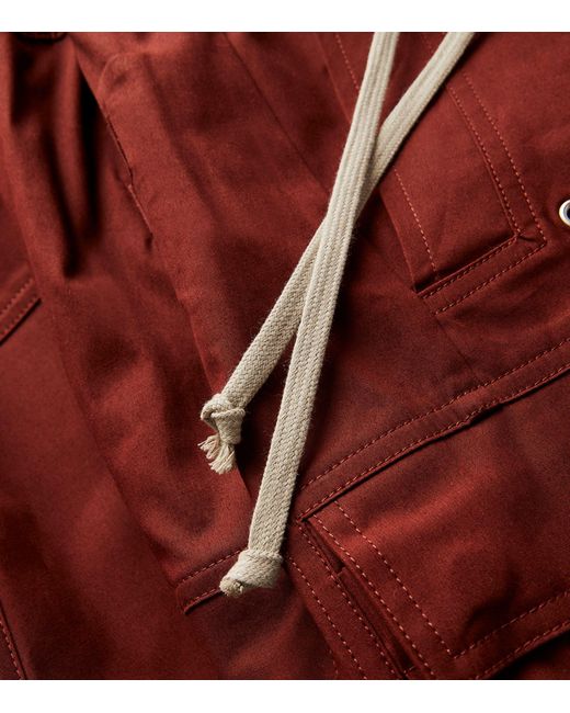 Rick Owens Red Oversized Cargobela Cargo Trousers for men