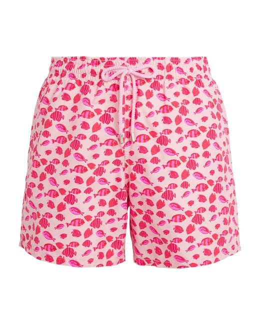 Vilebrequin Red Fish Print Moorea Swim Shorts for men