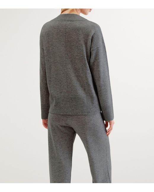 Chinti & Parker Gray Wool-cashmere V-neck Sweater