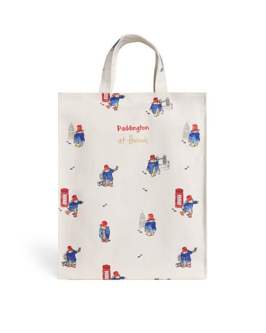 Harrods White Medium Paddington Tote Bag