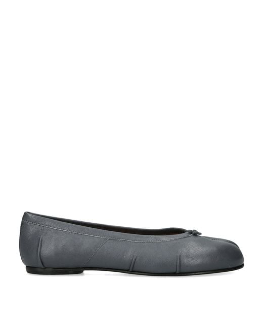 Maison Margiela Gray Leather Tabi Ballet Flats