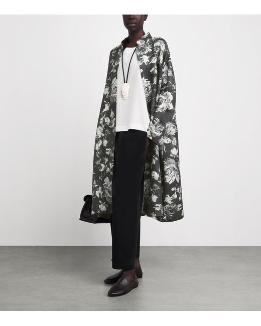 Eskandar Gray Linen A-Line Panelled Jacket
