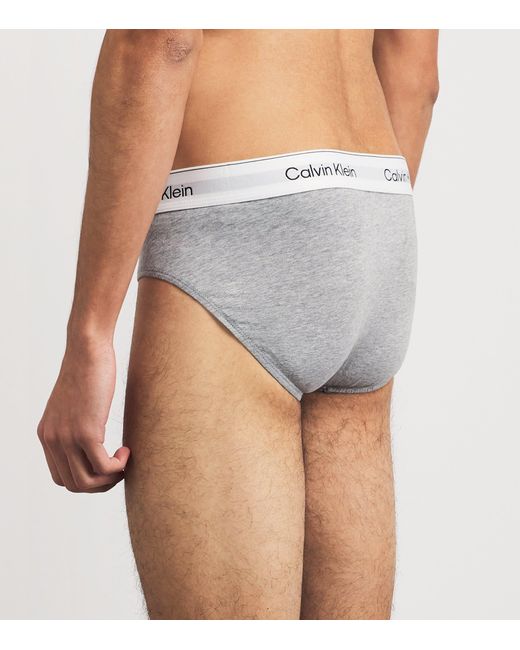 Calvin Klein White Cotton Stretch Icon Hip Briefs for men