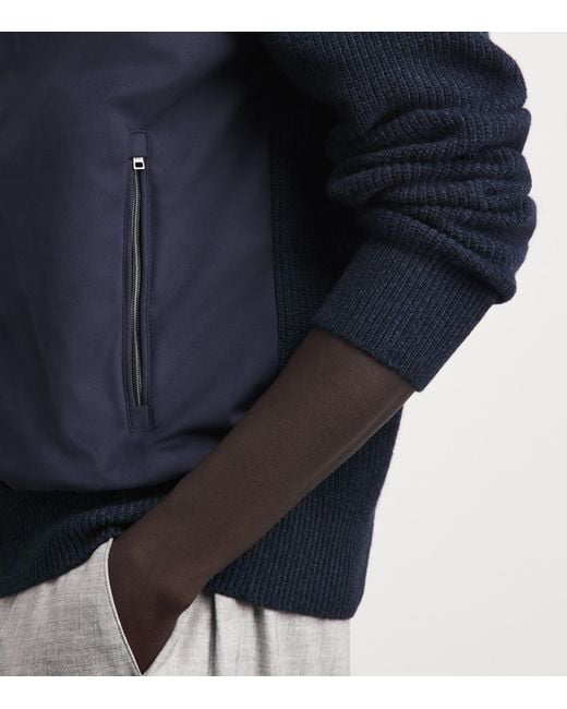 Herno Blue Wool Hybrid Jacket for men