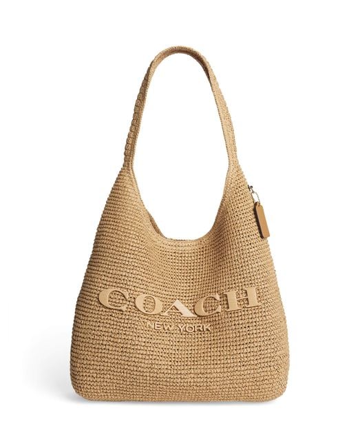COACH Natural Woven Brooklyn 39 Shoulder Bag