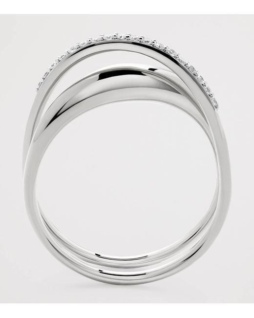 Monica Vinader White Sterling And Diamond Nura Wrap Ring