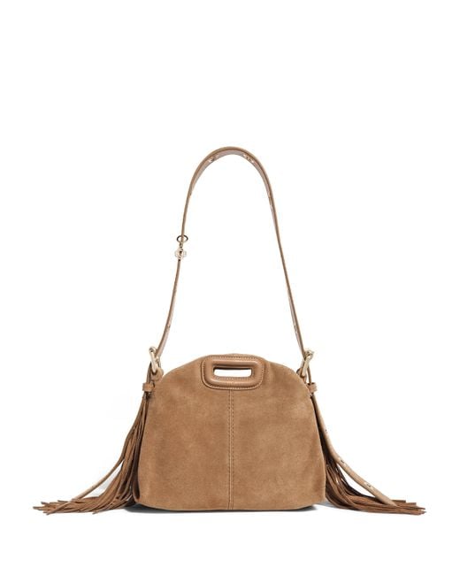 Maje Natural Mini Suede Miss M Shoulder Bag