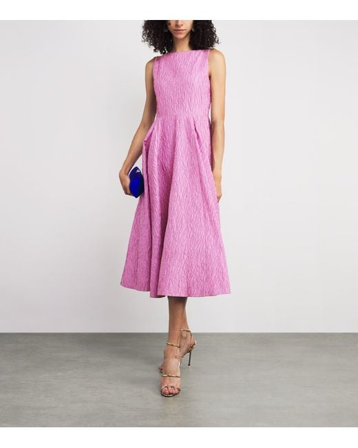 Roksanda Pink Cloqué Tera Midi Dress