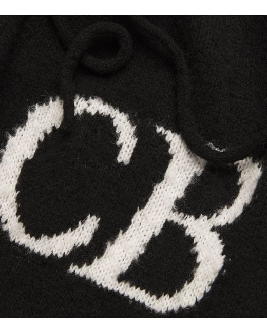 Cole Buxton Black Wool-Blend Logo Sweatpants for men
