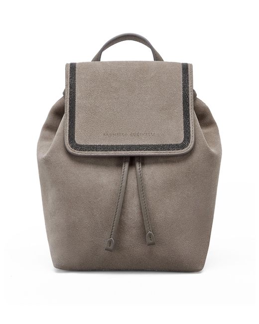 Grey suede backpack cheap