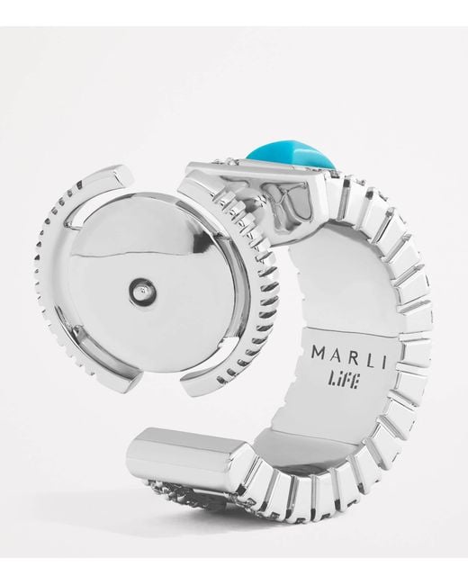 Marli New York Blue Mini, Diamond And Life Hoop Earrings
