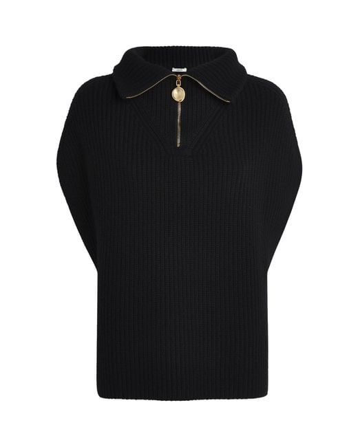 Joseph Black Cashmere-Blend Ribbed Raffet Sweater