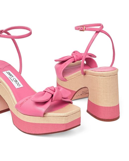Jimmy Choo Pink Ricia 150 Platform Sandals