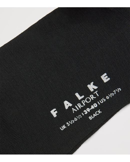 Falke Black Virgin Wool-Blend Airport Socks for men