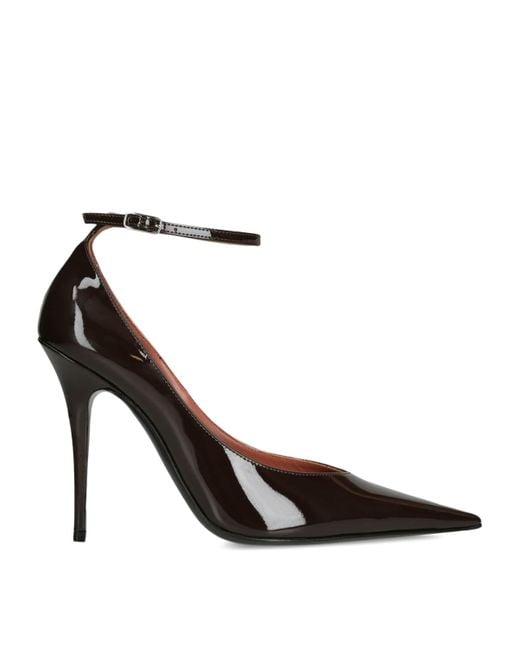 AMINA MUADDI Black Patent Leather Anok Pumps 105