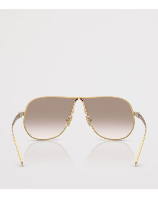 Miu Miu Metallic Metal Mu Af6S Pilot Sunglasses