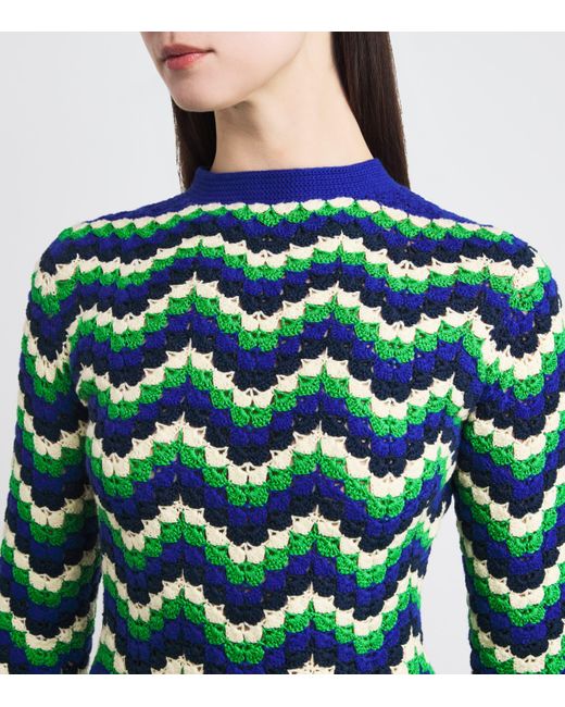 Escvdo Green Organic Cotton Crochet Victoria Mini Dress