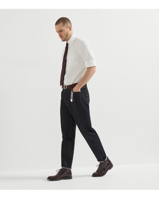 Brunello Cucinelli Blue Japanese Denim Jeans for men