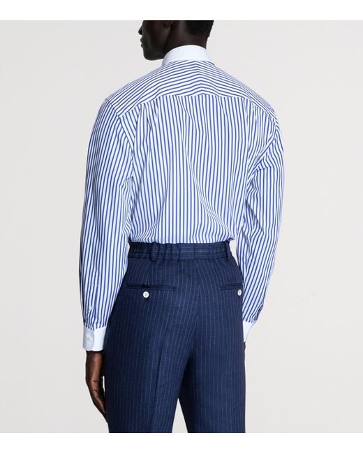 Dunhill Blue Cotton Stripe Shirt for men