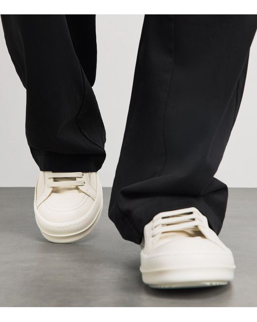 Rick Owens White Leather Vintage Sneakers for men