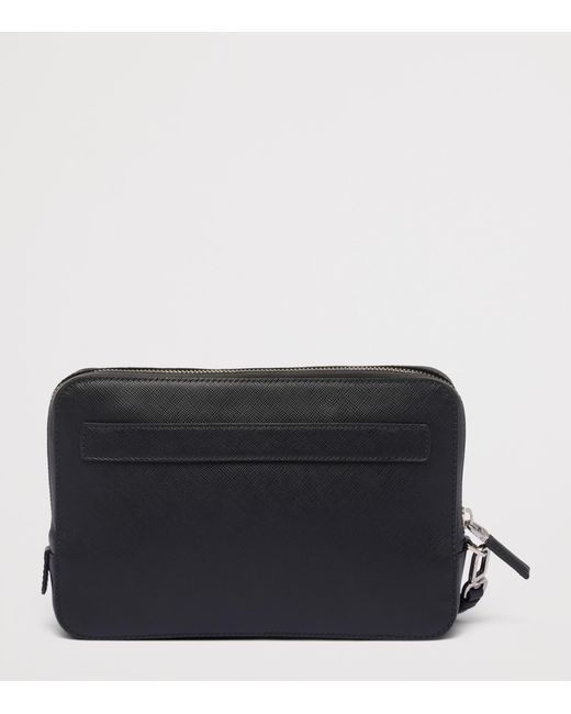Prada Black Saffiano Leather Pouch for men