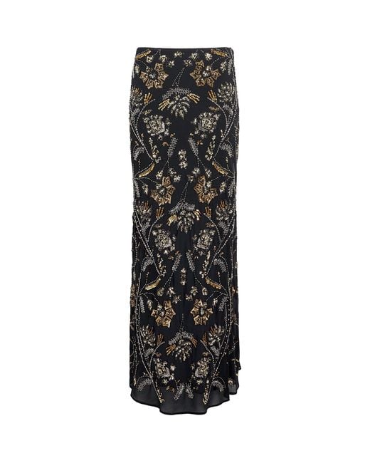 Veronica Beard Black Embellished Medina Maxi Skirt