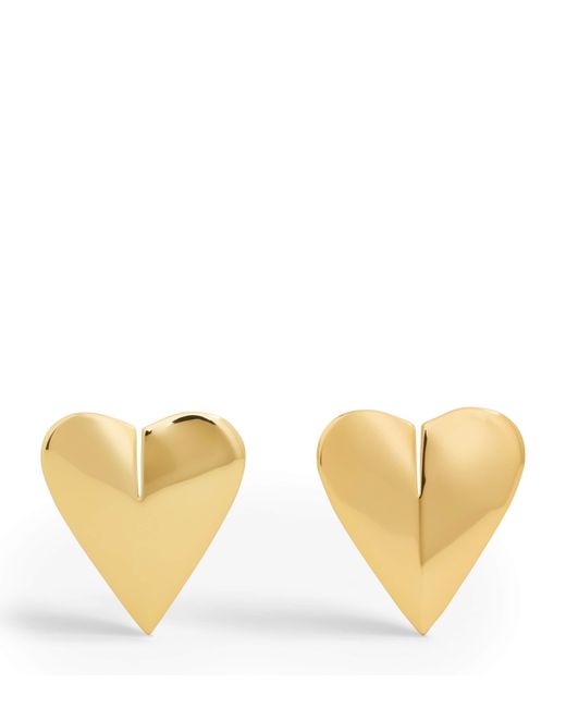 Alaïa Natural Brass Mini Le Coeur Earrings