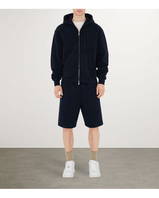 Burberry Blue Relaxed Ekd Zip-up Hoodie for men