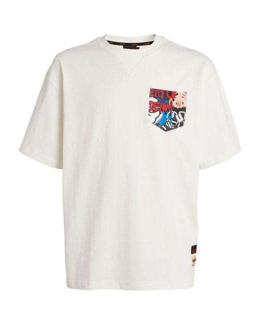 Evisu White Graphic Seagull T-shirt for men