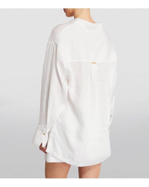 Heidi Klein White Bay Shirt And Shorts Set