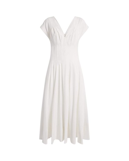 Jonathan Simkhai White Cotton Pleated Nina Midi Dress