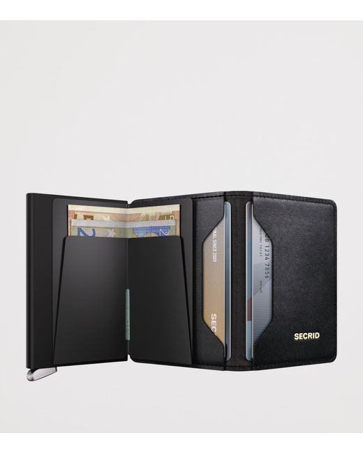 Secrid Black Embossed Leather Slimwallet for men