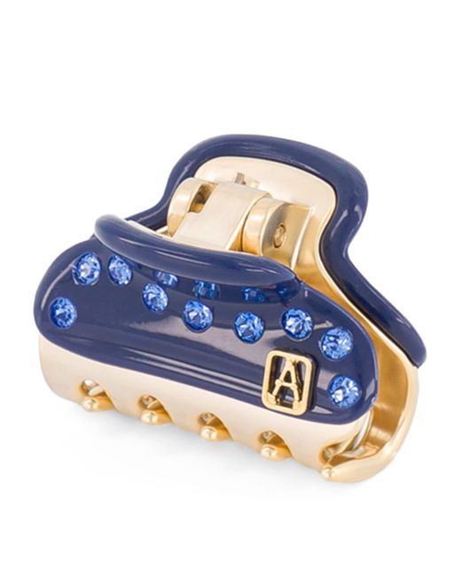 Alexandre De Paris Blue Plated Crystal-Embellished Claw Hair Clip