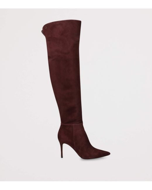 Gianvito Rossi Red Suede Jules Over-The-Knee Boots 85
