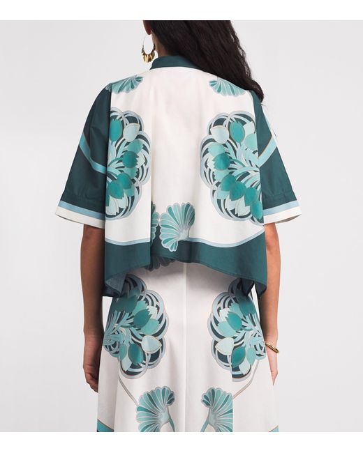LaDoubleJ Blue Cotton Foulard Blouse