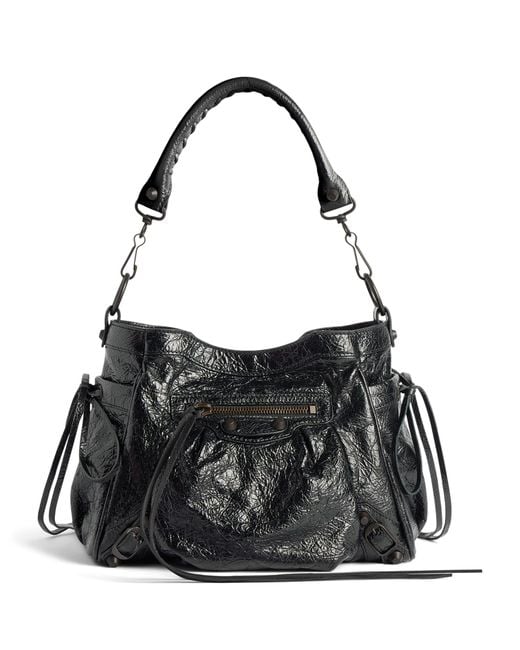 Balenciaga Black Lambskin Le City Shoulder Bag