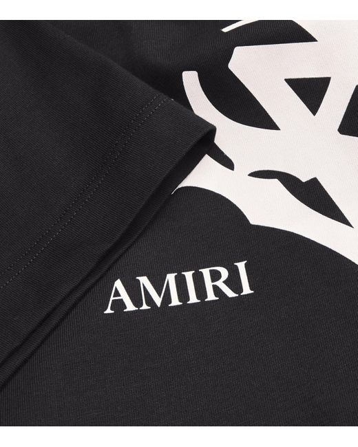 Amiri Black Cotton Logo T-Shirt for men