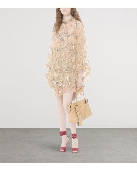 Valentino Natural Embellished Cape