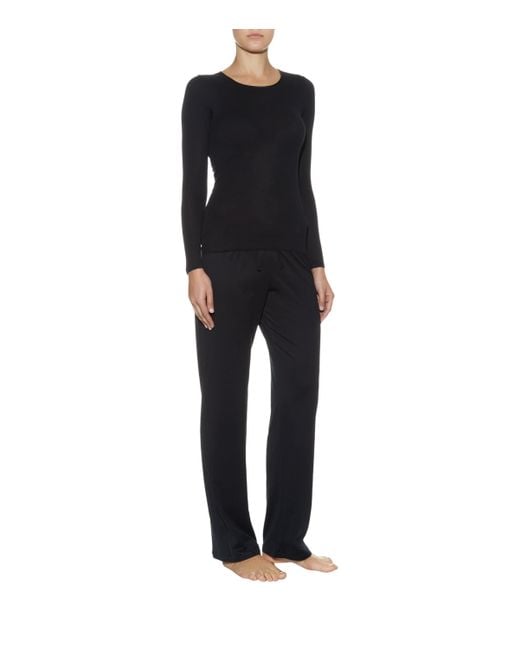 Hanro Black Soft Touch Long Sleeve Top