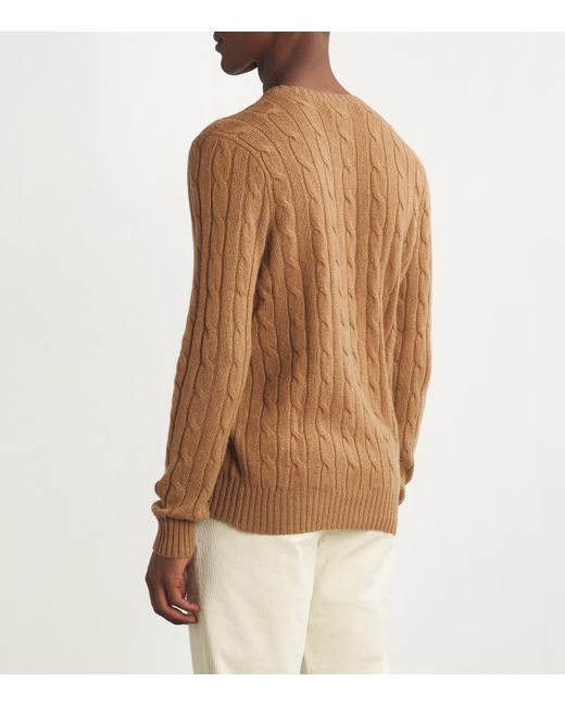 Polo Ralph Lauren Brown Cashmere Cable-Knit Sweater for men